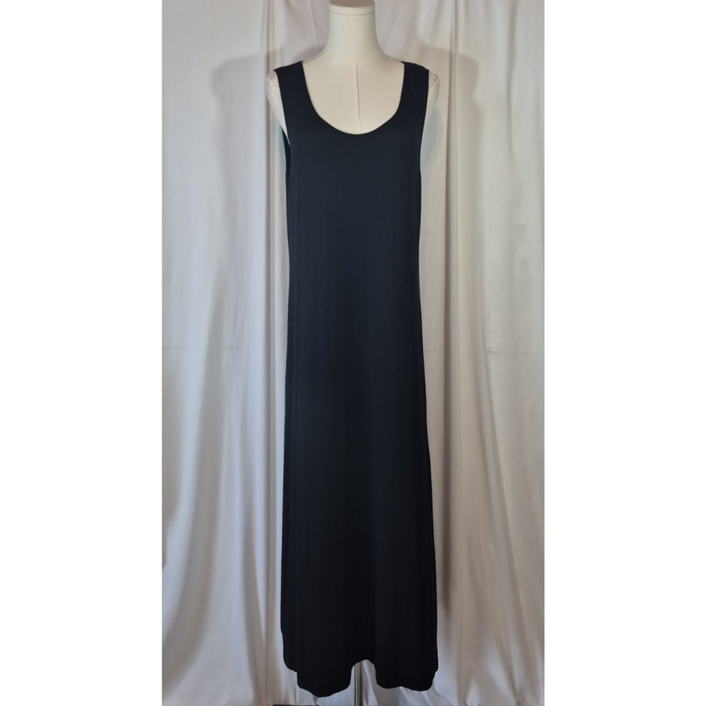 Bryn Walker Piers Modal Ponte Round Neck Midi Dress Black Medium View 3